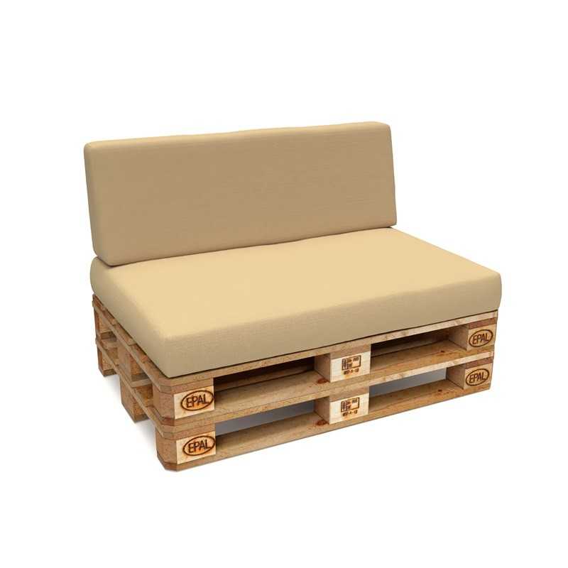 2er Set Palettenkissen - Sitzkissen 120x80 + Rückenkissen 120x40, Wasserabweisend, Beige 2er Set Palettenkissen - Sitzkissen 120x80 + Rückenkissen 120x40, Wasserabweisend, Beige