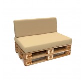 2er Set Palettenkissen - Sitzkissen 120x80 + Rückenkissen 120x40, Wasserabweisend, Beige 2er Set Palettenkissen - Sitzkissen 120x80 + Rückenkissen 120x40, Wasserabweisend, Beige