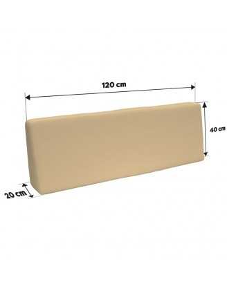 2er Set Palettenkissen - Sitzkissen 120x80 + Rückenkissen 120x40, Wasserabweisend, Beige
