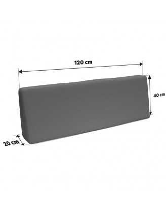 2er Set Palettenkissen - Sitzkissen 120x80 + Rückenkissen 120x40, Wasserabweisend, Grau