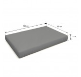 2er Set Palettenkissen - Sitzkissen 120x80 + Rückenkissen 120x40, Wasserabweisend, Grau