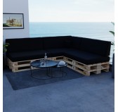 Palettenkissen Rückenkissen für Europaletten 120x40x20/10, Wasserabweisend, Schwarz Palettenkissen Rückenkissen für Europaletten 120x40x20/10, Wasserabweisend, Schwarz