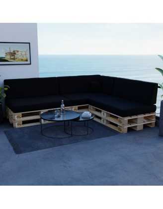 Palettenkissen Rückenkissen für Europaletten 120x40x20/10, Wasserabweisend, Schwarz