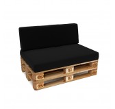 2er Set Palettenkissen - Sitzkissen 120x80 + Rückenkissen 120x40, Wasserabweisend, Schwarz 2er Set Palettenkissen - Sitzkissen 120x80 + Rückenkissen 120x40, Wasserabweisend, Schwarz