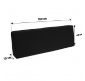 2er Set Palettenkissen - Sitzkissen 120x80 + Rückenkissen 120x40, Wasserabweisend, Schwarz 2er Set Palettenkissen - Sitzkissen 120x80 + Rückenkissen 120x40, Wasserabweisend, Schwarz