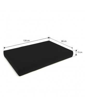 2er Set Palettenkissen - Sitzkissen 120x80 + Rückenkissen 120x40, Wasserabweisend, Schwarz