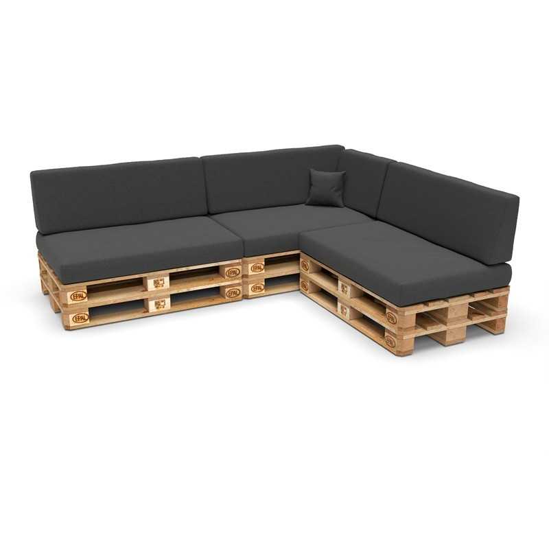 8er Set Palettenkissen - 3x Sitzkissen + 3x Rückenkissen + Seitenkissen + Dekokissen Anthrazit 8er Set Palettenkissen - 3x Sitzkissen + 3x Rückenkissen + Seitenkissen + Dekokissen Anthrazit