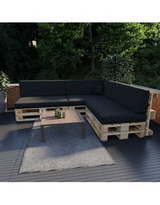Palettenkissen Sitzkissen für Europaletten 120x80x15, Schwarz
