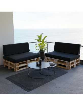 Palettenkissen Sitzkissen für Europaletten 120x80x15, Schwarz