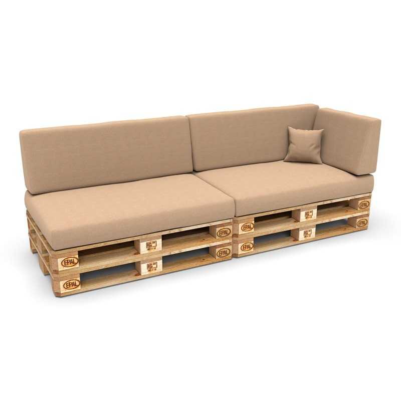 6er Set Palettenkissen - 2x Sitzkissen + 2x Rückenkissen + Seitenkissen + Dekokissen, Beige 6er Set Palettenkissen - 2x Sitzkissen + 2x Rückenkissen + Seitenkissen + Dekokissen, Beige