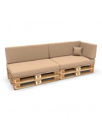6er Set Palettenkissen - 2x Sitzkissen + 2x Rückenkissen + Seitenkissen + Dekokissen, Beige