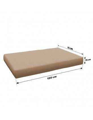 6er Set Palettenkissen - 2x Sitzkissen + 2x Rückenkissen + Seitenkissen + Dekokissen, Beige
