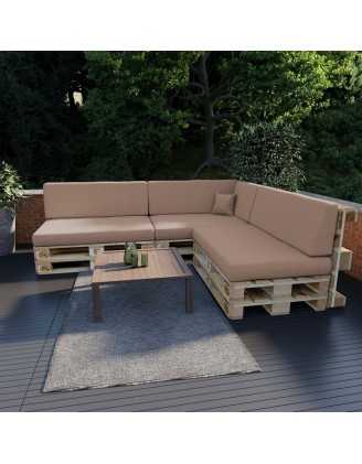Palettenkissen Rückenkissen für Europaletten 120x40x20/10, Beige