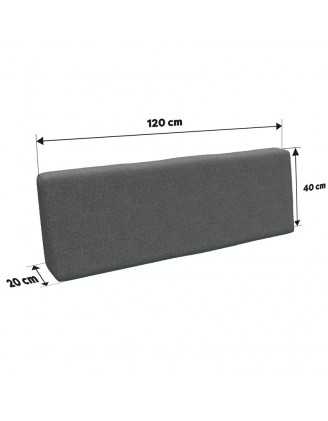 Palettenkissen Rückenkissen für Europaletten 120x40x20/10, Grau