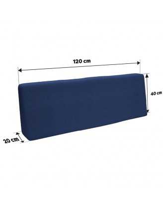 Palettenkissen Rückenkissen für Europaletten 120x40x20/10, Dunkelblau