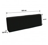 Kissenbezüge für Palettenkissen, Rückenkissen 120x40, Schwarz Kissenbezüge für Palettenkissen, Rückenkissen 120x40, Schwarz