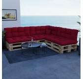Palettenkissen, Dekokissen für Palettensofa und Gartenmöbel, 40x40 cm, Rot