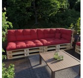 Palettenkissen, Dekokissen für Palettensofa und Gartenmöbel, 40x40 cm, Rot