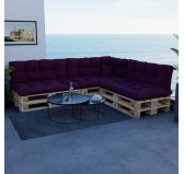 Palettenkissen, Dekokissen für Palettensofa und Gartenmöbel, 40x40 cm, Violett