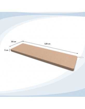 Bankauflage, Bankkissen, Sitzkissen für Bank, Sitzbank, Sitzpolster, Bankpolster, Stuhlkissen, 120 x 50 x 5 cm, Beige