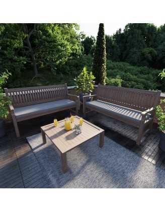 Bankauflage, Bankkissen, Sitzkissen für Bank, Sitzbank, Sitzpolster, Bankpolster, Stuhlkissen, 140 x 50 x 5 cm, Grau