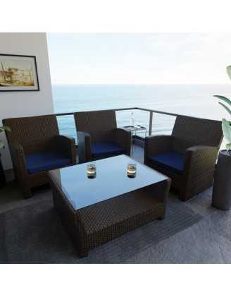 Bankauflage, Bankkissen, Sitzkissen für Bank, Sitzbank, Sitzpolster, Bankpolster, Stuhlkissen, 40 x 40 x 5 cm, Dunkelblau