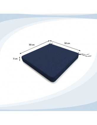 Bankauflage, Bankkissen, Sitzkissen für Bank, Sitzbank, Sitzpolster, Bankpolster, Stuhlkissen, 50 x 50 x 5 cm, Dunkelblau