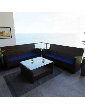 Bankauflage, Bankkissen, Sitzkissen für Bank, Sitzbank, Sitzpolster, Bankpolster, Stuhlkissen, 200 x 50 x 5 cm, Dunkelblau