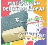 Modulare Kindersofa aus weichem Cord, Set mit 6 Elementen, Farbe Nächtlicher Kiesel