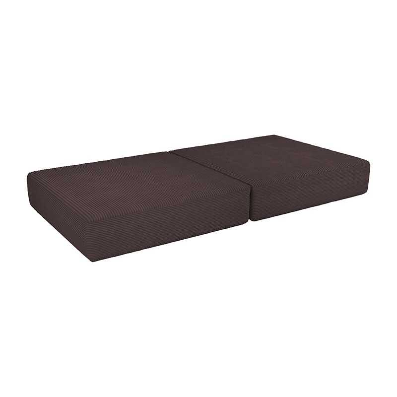 Klappmatratze 160×80×15 cm für modulare Kindersofa aus weichem Cord, Farbe Schokoladenbraun