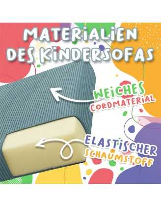 Klappmatratze 160×80×15 cm für modulare Kindersofa aus weichem Cord, Farbe Waldgrün