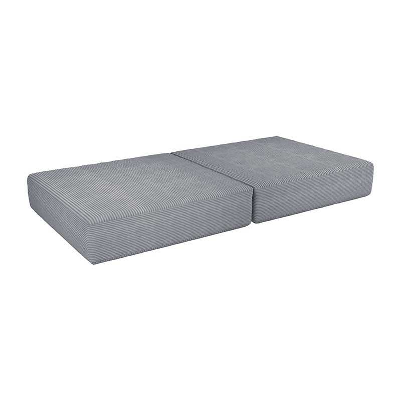 Klappmatratze 160×80×15 cm für modulare Kindersofa aus weichem Cord, Farbe Kaninchen Grau