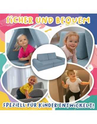 Halbrollen-Kissen 80×22×12 cm für modulare Kindersofa aus weichem Cord, Farbe Schokoladenbraun