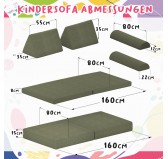 Halbrollen-Kissen 80×22×12 cm für modulare Kindersofa aus weichem Cord, Farbe Nächtlicher Himmel