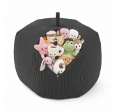 Sitzsack Kinder Bezug | Verwandelt sich in einen bequemen Sitzpouf | Cordstoff | 85x85x50 cm | Nächtlicher Kiesel