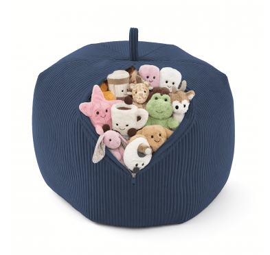 Sitzsack Kinder Bezug | Verwandelt sich in einen bequemen Sitzpouf | Cordstoff | 85x85x50 cm | Nächtlicher Himmel