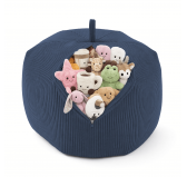 Sitzsack Kinder Bezug | Verwandelt sich in einen bequemen Sitzpouf | Cordstoff | 85x85x50 cm | Nächtlicher Himmel