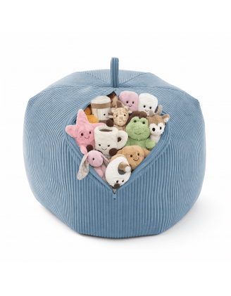 Sitzsack Kinder Bezug | Verwandelt sich in einen bequemen Sitzpouf | Cordstoff | 85x85x50 cm | Blaue Lagune