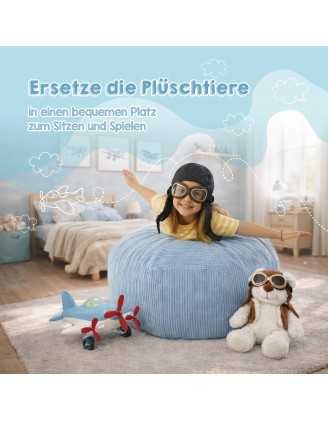 Sitzsack Kinder Bezug | Verwandelt sich in einen bequemen Sitzpouf | Cordstoff | 85x85x50 cm | Frühlings Erbse