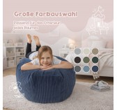 Sitzsack Kinder Bezug | Verwandelt sich in einen bequemen Sitzpouf | Cordstoff | 85x85x50 cm | Frühlings Erbse