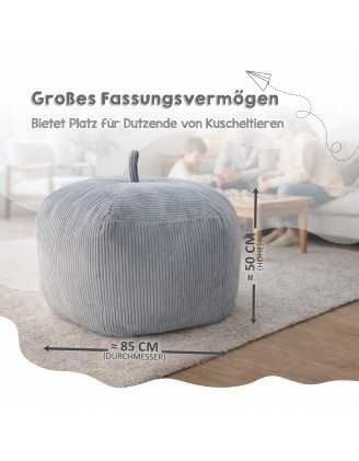 Sitzsack Kinder Bezug | Verwandelt sich in einen bequemen Sitzpouf | Cordstoff | 85x85x50 cm | Frühlings Erbse