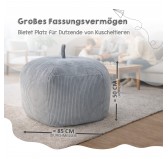 Sitzsack Kinder Bezug | Verwandelt sich in einen bequemen Sitzpouf | Cordstoff | 85x85x50 cm | Schokoladenbraun