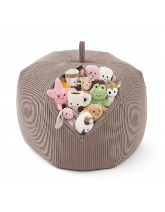 Sitzsack Kinder Bezug | Verwandelt sich in einen bequemen Sitzpouf | Cordstoff | 85x85x50 cm | Warmer Karamell