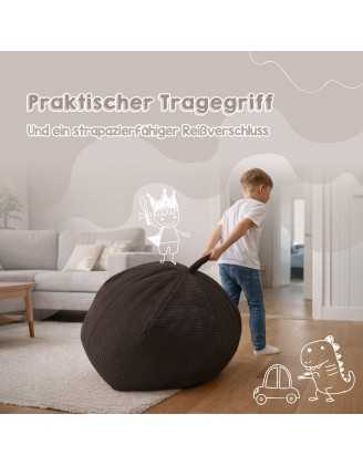 Sitzsack Kinder Bezug | Verwandelt sich in einen bequemen Sitzpouf | Cordstoff | 85x85x50 cm | Warmer Karamell
