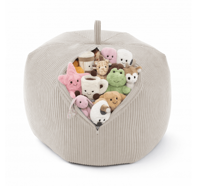 Sitzsack Kinder Bezug | Verwandelt sich in einen bequemen Sitzpouf | Cordstoff | 85x85x50 cm | Sandige Dämmerung