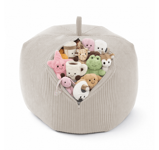 Sitzsack Kinder Bezug | Verwandelt sich in einen bequemen Sitzpouf | Cordstoff | 85x85x50 cm | Sandige Dämmerung