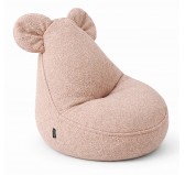 Kinder Sitzsack mit Mauseohren | Bouclé | 68x68x50 cm | Bonbonrosa