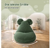 Kinder Sitzsack mit Mauseohren | Bouclé | 68x68x50 cm | Bonbonrosa