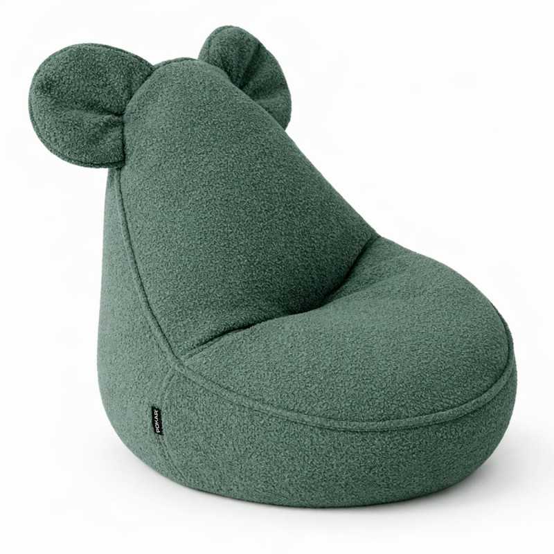 Kinder Sitzsack mit Mauseohren | Bouclé | 68x68x50 cm | Froschgrün Kinder Sitzsack mit Mauseohren | Bouclé | 68x68x50 cm | Froschgrün
