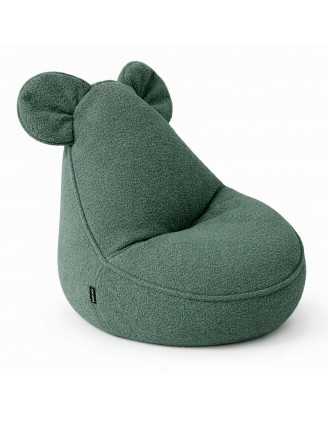 Kinder Sitzsack mit Mauseohren | Bouclé | 68x68x50 cm | Froschgrün